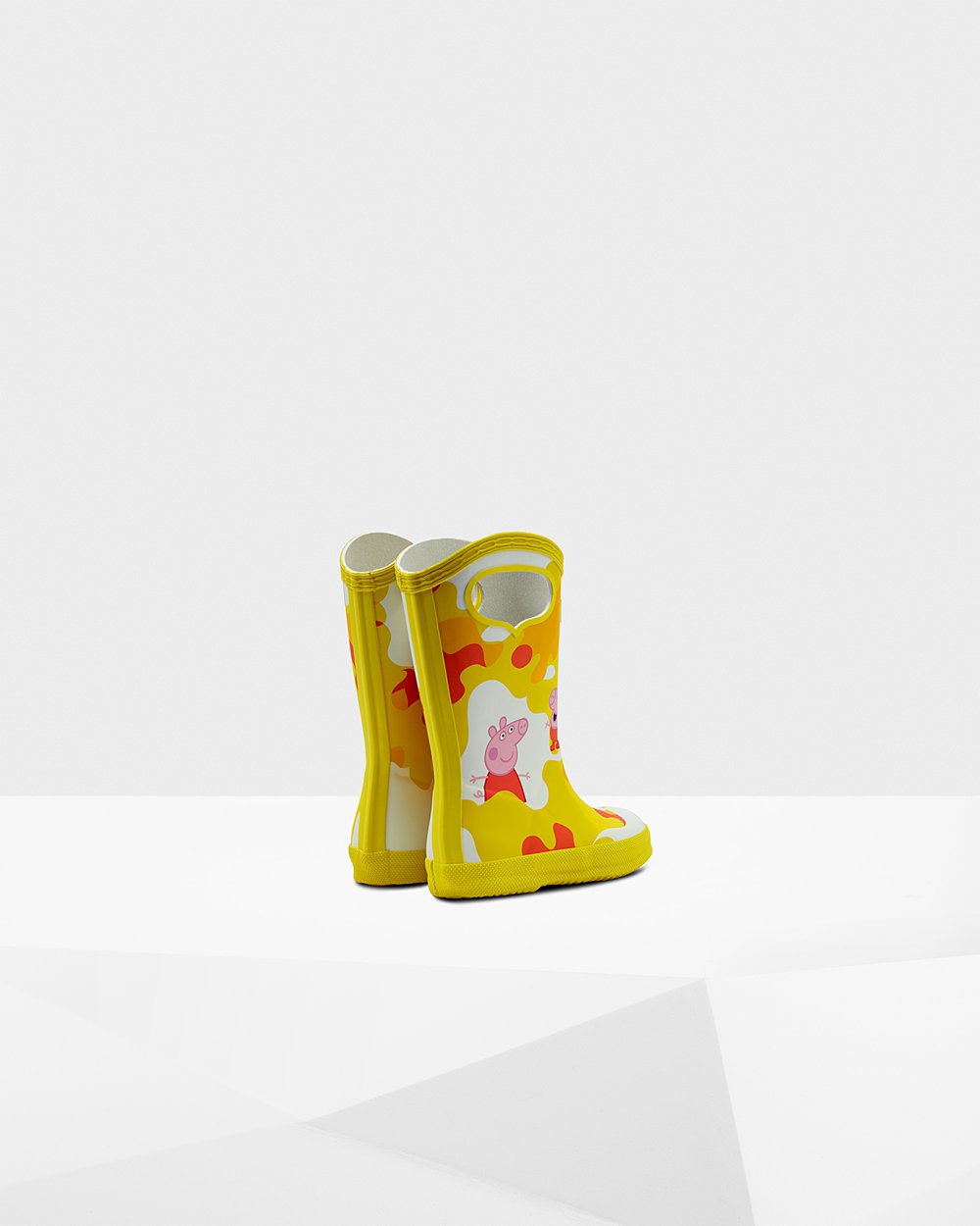 Kids Hunter Rain Boots Yellow - Original First Peppa Pig Grab Handle - 5912768-HC